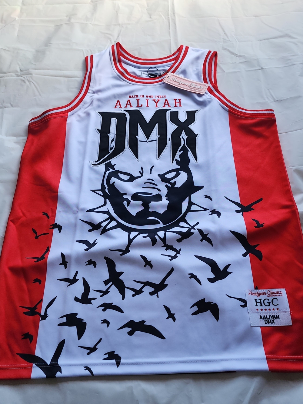Nostalgia DMX Aaliyah Red and White Men's Jersey